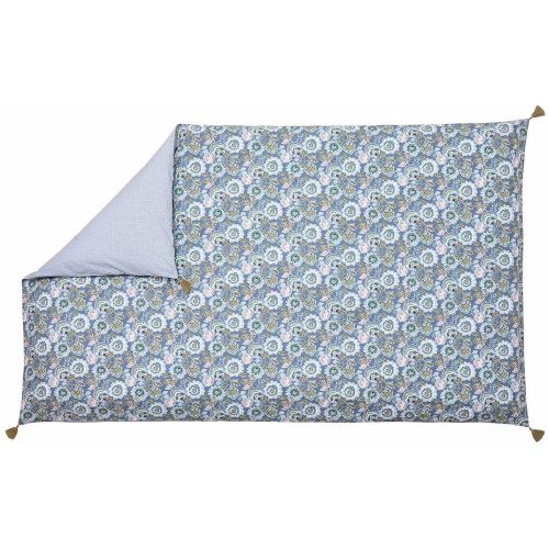 Courtepointe INDIENNES Orage Percale 100% Coton Peigné 80 Fils/Cm² 110 x 180 cm - Blanc des Vosges - Modalova