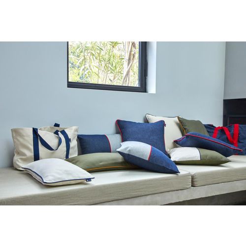 Enveloppe de coussin + intérieur DENIM Indigo - Blanc des Vosges - Modalova