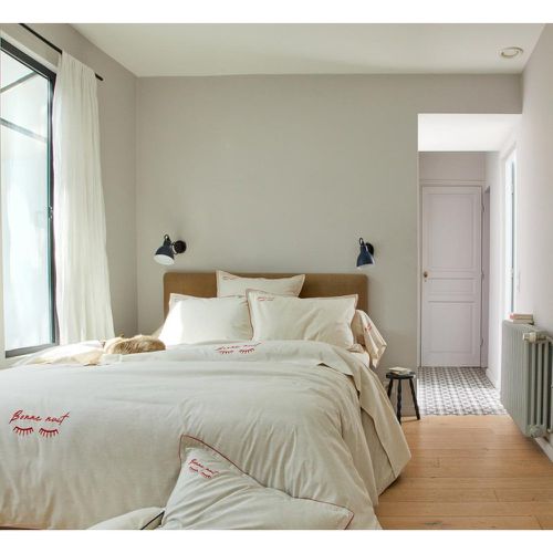 Housse de couette 50% coton bio - 50% fibres recyclées BONNE NUIT lin - Blanc des Vosges - Modalova