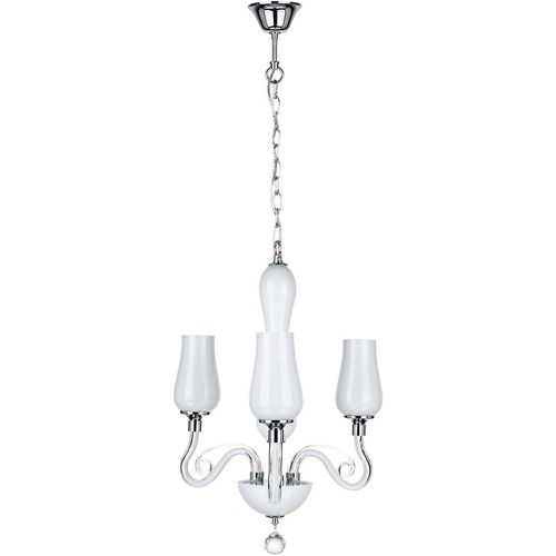 Plafonnier Lutecja Métal Chromé Verre Blanc - Britop Lighting - Modalova