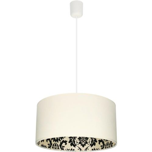 Lampe Suspendue Matière Synthétique Écru Câble PVC Blanc Abat-jour Tissu Crème-Noir - Britop Lighting - Modalova