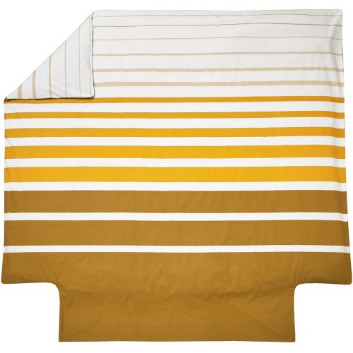 Housse de couette en percale de coton GRAND LARGE Ocre - Blanc des Vosges - Modalova
