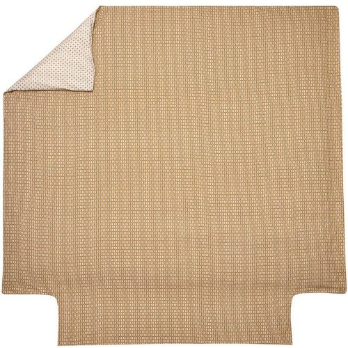 Parure Housse de couette + 2 taies 65 x 65 percale DANDY Ocre - Blanc des Vosges - Modalova