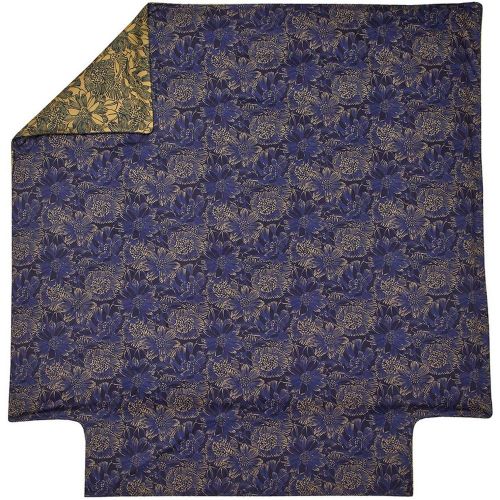 Parure Housse de couette + 2 taies satin 65 x 65 ELIXIR Indigo - Blanc des Vosges - Modalova