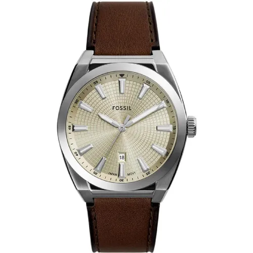 Montre Everett - FS6071 Bracelet Cuir - Fossil Montres - Modalova