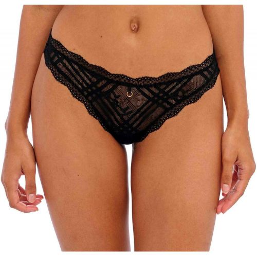 Culotte brésilienne en dentelle brodée Noire - Freya - Modalova