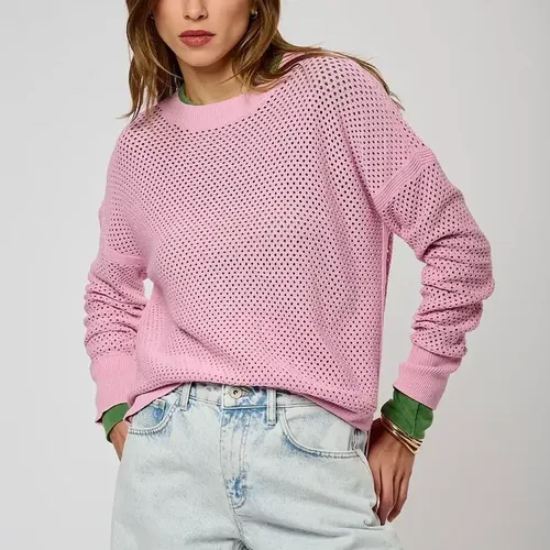 T-shirt ajouré rose LEORE en coton - Kaporal - Modalova