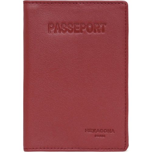 Porte-passeport Cuir SOFT Rouge - Hexagona - Modalova