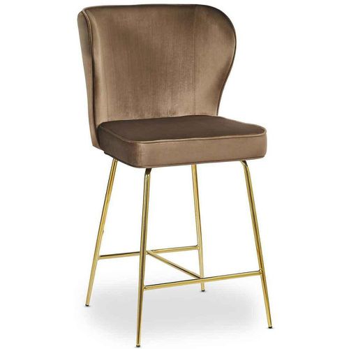 Chaise de bar ELSA Gold Velours Camel - 3S. x Home - Modalova