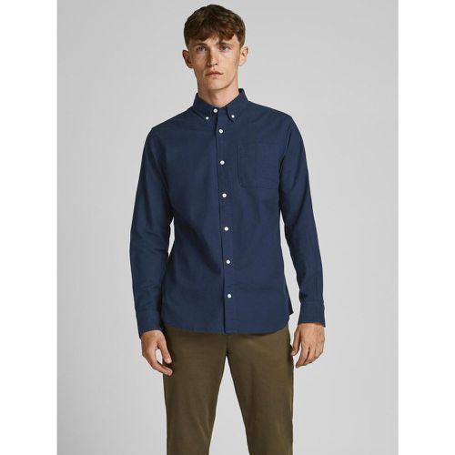 Chemise habillée Slim Fit Col boutonné Manches longues Marine en coton - jack & jones - Modalova