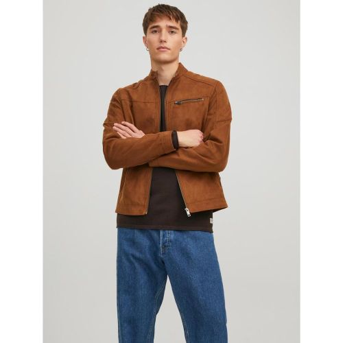 Veste de motard en simili-cuir Col motard Manches longues clair - jack & jones - Modalova