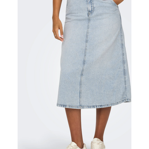 Jupe midi ONLMINDY - Bleu Lyra en coton - Only - Modalova