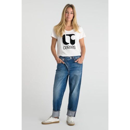 Jeans regular, droit boyfit 7/8ème Lila en coton - Le Temps des Cerises - Modalova