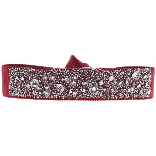 Bracelet A38159 - Bracelet Tissu Rouge Cristaux Swarovski - Les Interchangeables - Modalova