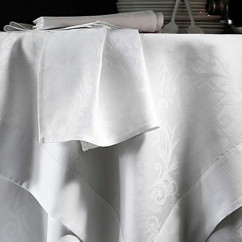 Chemin de table coton jacquard Ombelle des Vosges - Blanc des Vosges - Modalova