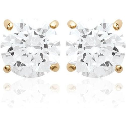 Boucles oreilles puces plaqué or oxyde de zirconium 4mm Y5055Z04 - Maison de la Bijouterie - Modalova