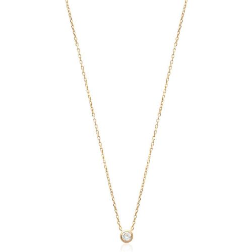 Collier solitaire plaqué or 40cm UWZ4W040 - Maison de la Bijouterie - Modalova