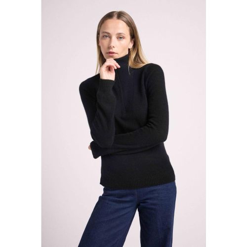 Pull col camioneur zip EMILIE en cachemire - Maison Héritage - Modalova