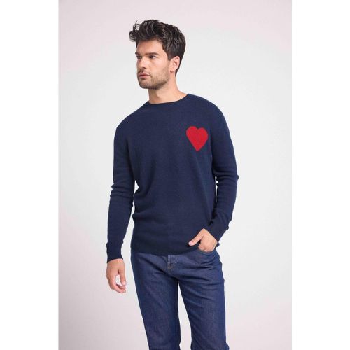 Pull col rond love heritage ZEMIR en cachemire c?ur rouge - Maison Héritage - Modalova