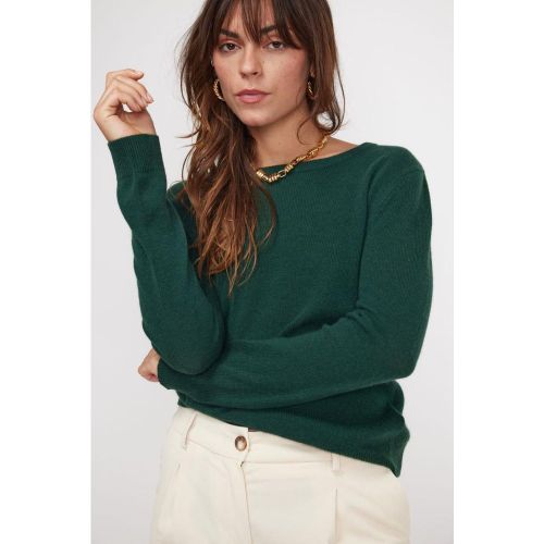 Pull col rond ZARA en cachemire vert sapin - Maison Héritage - Modalova