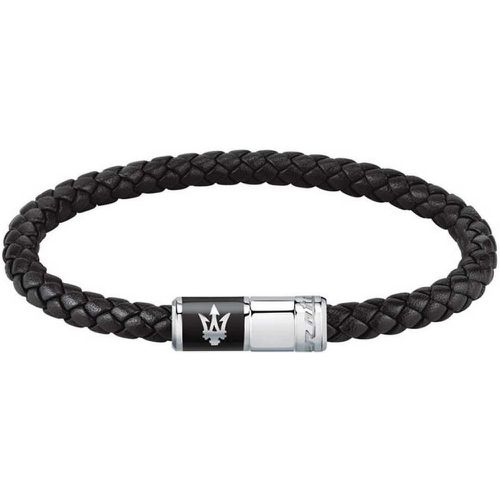 Bracelet noir en cuir pour homme - Maserati Bijoux - Modalova