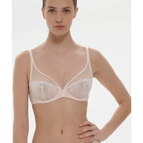 Soutien-gorge armatures décolleté plongeant poudre - Simone Pérèle - Modalova