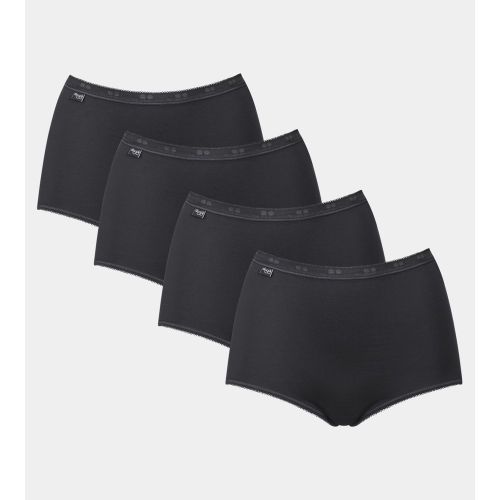 Lot de 4 culottes hautes - Noir en coton - Sloggi - Modalova