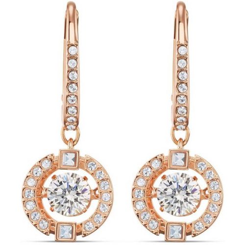 Boucles d'oreilles 5504753 - Boucles d'oreilles métal rose rond strass blanc - Swarovski - Modalova