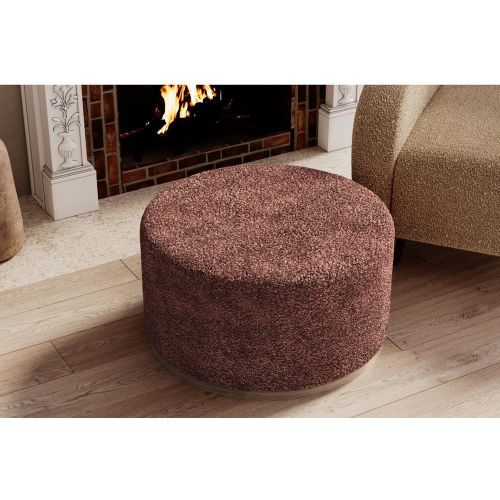 Grand pouf rond ottoman en bouclette VICTOR - POTIRON PARIS - Modalova