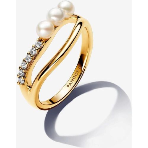 Anneau Double de Forme Organique et Perles de Culture - Pandora - Modalova