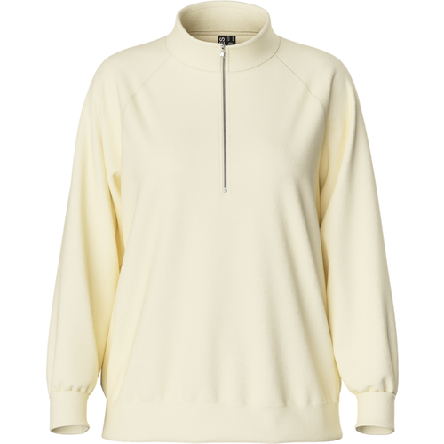 Sweatshirt col zippé en coton Chilli Bree - Pieces - Modalova