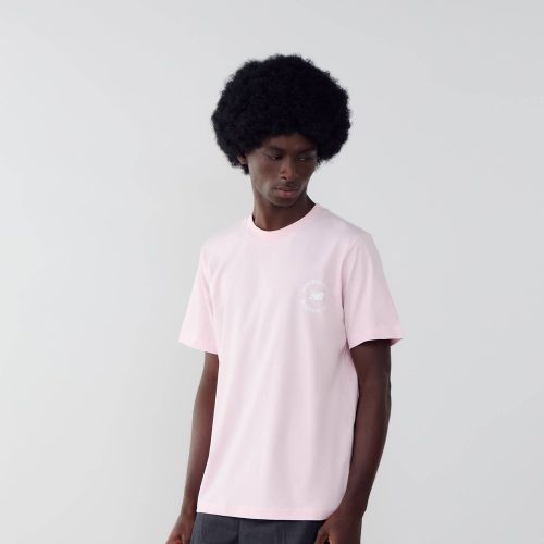 Tee Shirt Chest Logo Rose/blanc - New Balance - Modalova