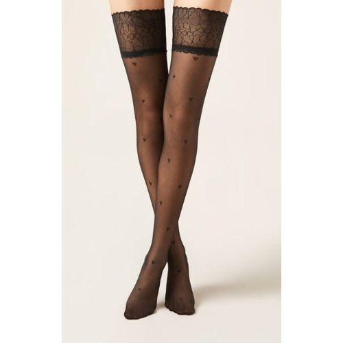 Bas autofixants voile à cœurs Taille S/M - Calzedonia - Modalova