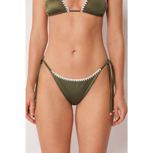 Bas de maillot brésilien à lanières Refined Shine Taille L - Calzedonia - Modalova