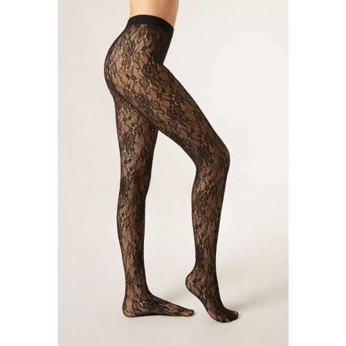 Collant en Dentelle à Fleurs Taille L - Calzedonia - Modalova