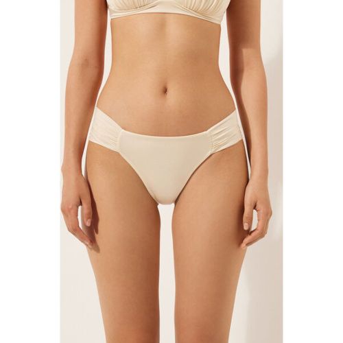 Bas de maillot brésilien avec drapé Shiny Satin Taille XL - Calzedonia - Modalova