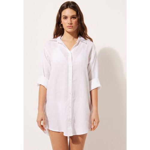 Robe chemisier en lin Taille L - Calzedonia - Modalova