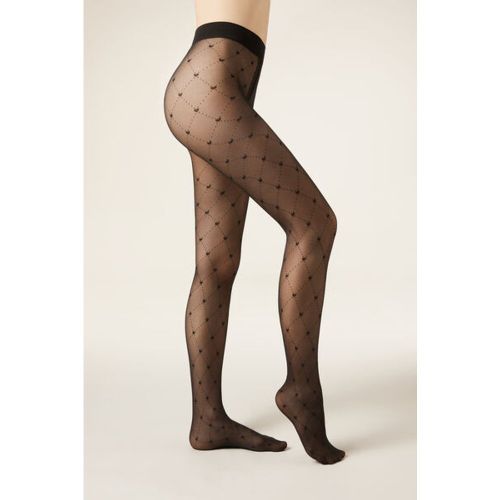 Collant voile à cœurs Taille XS/S - Calzedonia - Modalova