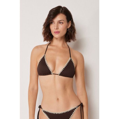 Haut de maillot triangle Bicolor Embroidery Taille XS / 1 - Calzedonia - Modalova