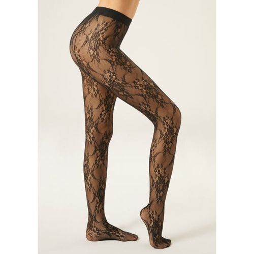 Collant en Dentelle à Fleurs Taille XL - Calzedonia - Modalova