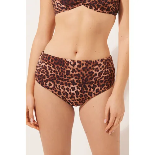 Bas de maillot taille haute gainant Classic Animalier Taille L - Calzedonia - Modalova