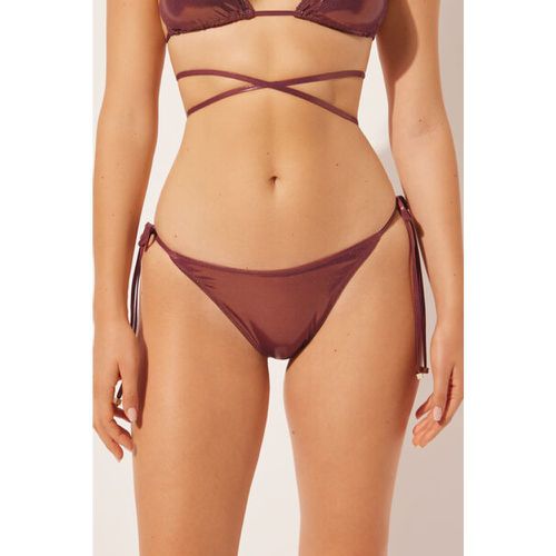 Bas de maillot brésilien à lanières Metallic Skin Taille L - Calzedonia - Modalova