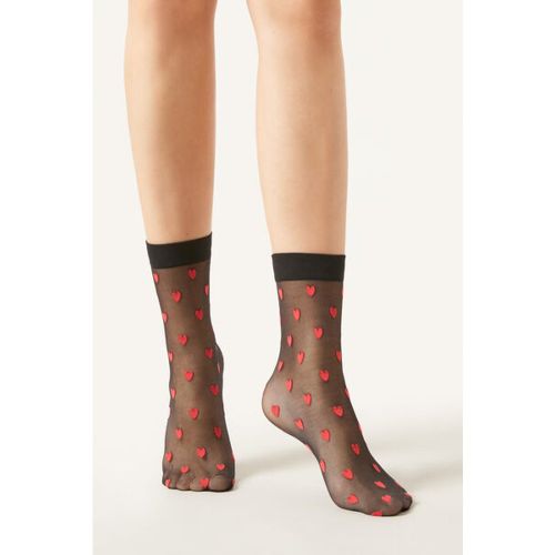 Chaussettes à motif cœurs intégral Taille TAILLE UNIQUE - Calzedonia - Modalova