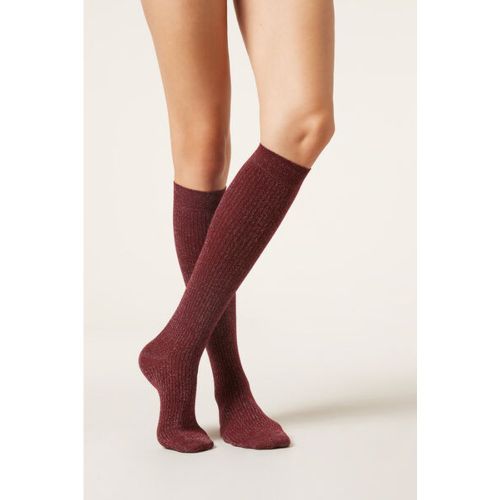 Chaussettes hautes en coton côtelé Taille TAILLE UNIQUE - Calzedonia - Modalova