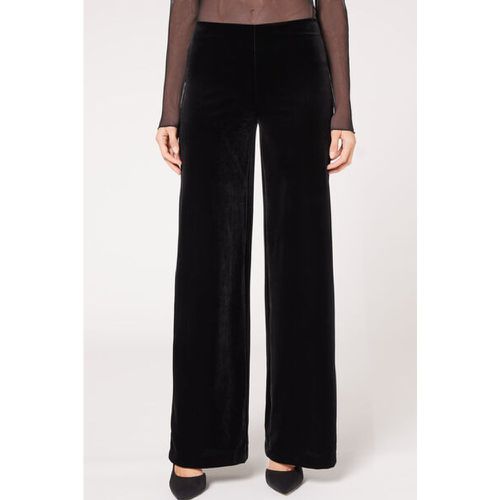 Pantalon Palazzo en Velours Taille M - Calzedonia - Modalova