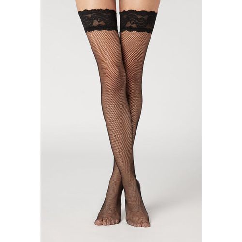 Bas Autofixants Résille Fine Jarretière Dentelle Taille S/M - Calzedonia - Modalova