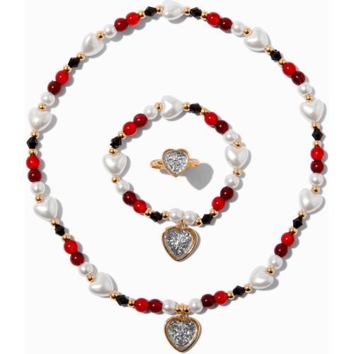 Parure de bijoux perlés cœur fêtes Club - Lot de 3 - Claire's - Modalova