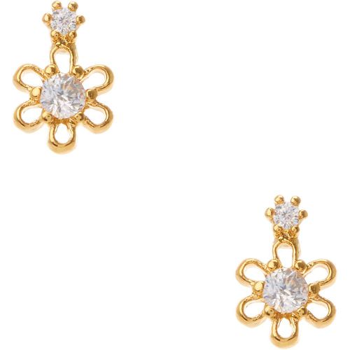 Boucles d'oreilles duo de fleurs couleur avec zircon d'imitation cubique - Claire's - Modalova