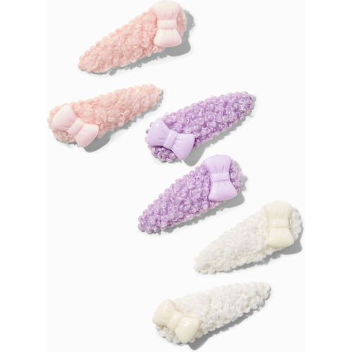 Barrettes clic clac nœud sherpa pastel Club - Lot de 6 - Claire's - Modalova