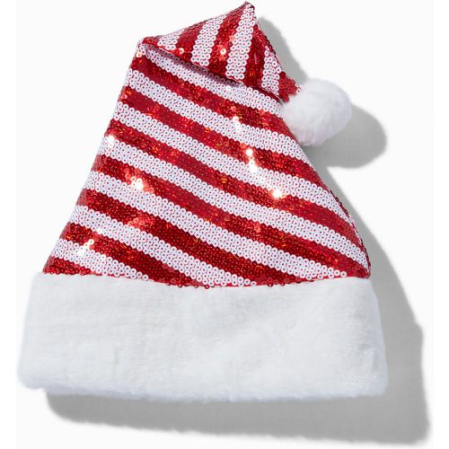 Bonnet de Père Noël sequins striés rouge et - Claire's - Modalova